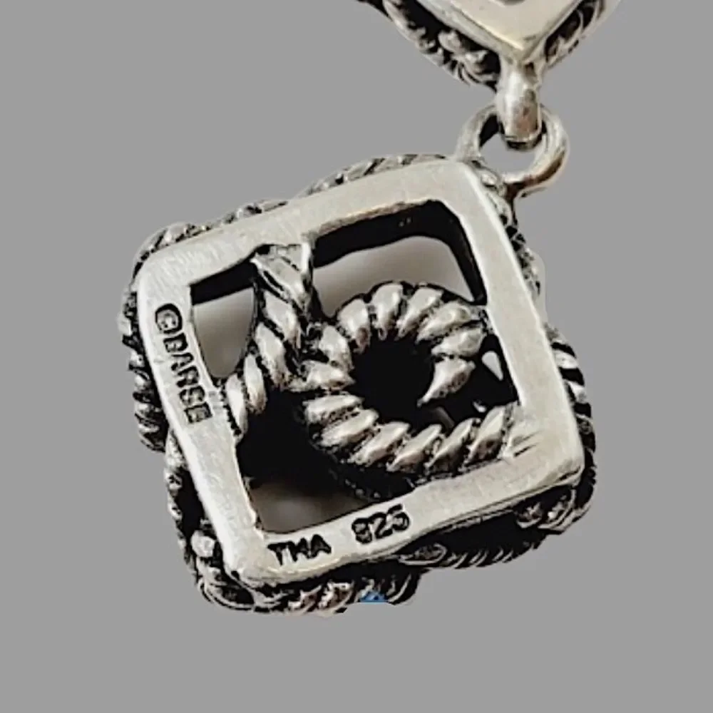 BARSE Oxidized Sterling Silver Triple Rope Accented Drop Dangle Pendant Necklace